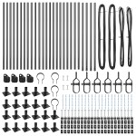 vidaXL Posturi de gard cu plăci de bază 26 buc Ø32mm 70cm oțel galvanizat vidaXL Posturi de gard cu plăci de bază 26 buc Ø32mm 70cm oțel galvanizat