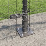 vidaXL Posturi de gard cu plăci de bază 52 pcs Ø32mm 70cm Oțel galvanizat vidaXL Posturi de gard cu plăci de bază 52 pcs Ø32mm 70cm Oțel galvanizat