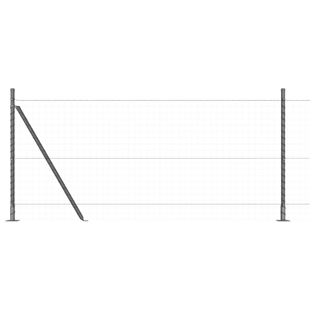 vidaXL Conuri de gard cu plăci de bază 52 buc Ø32mm 90cm Oțel galvanizat