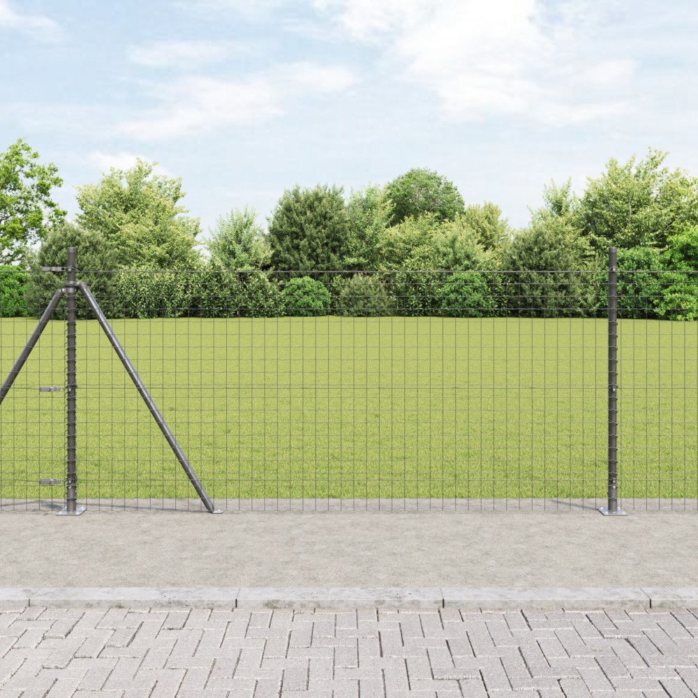 vidaXL Conuri de gard cu plăci de bază 52 buc Ø32mm 90cm Oțel galvanizat