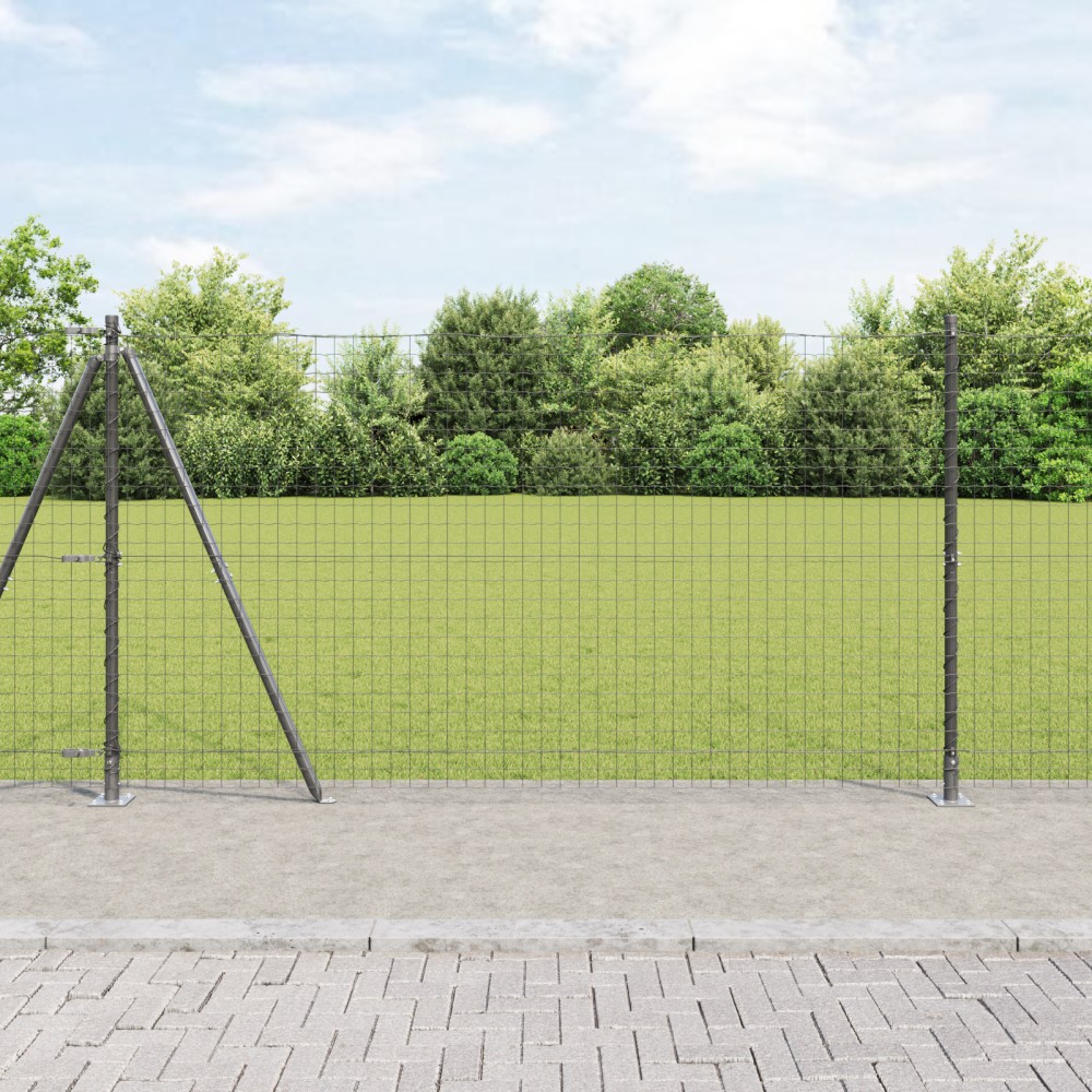 vidaXL Stâlpi de Gard cu Plăci de Bază 26 pcs Ø32mm 68.5cm Oțel Zincat
