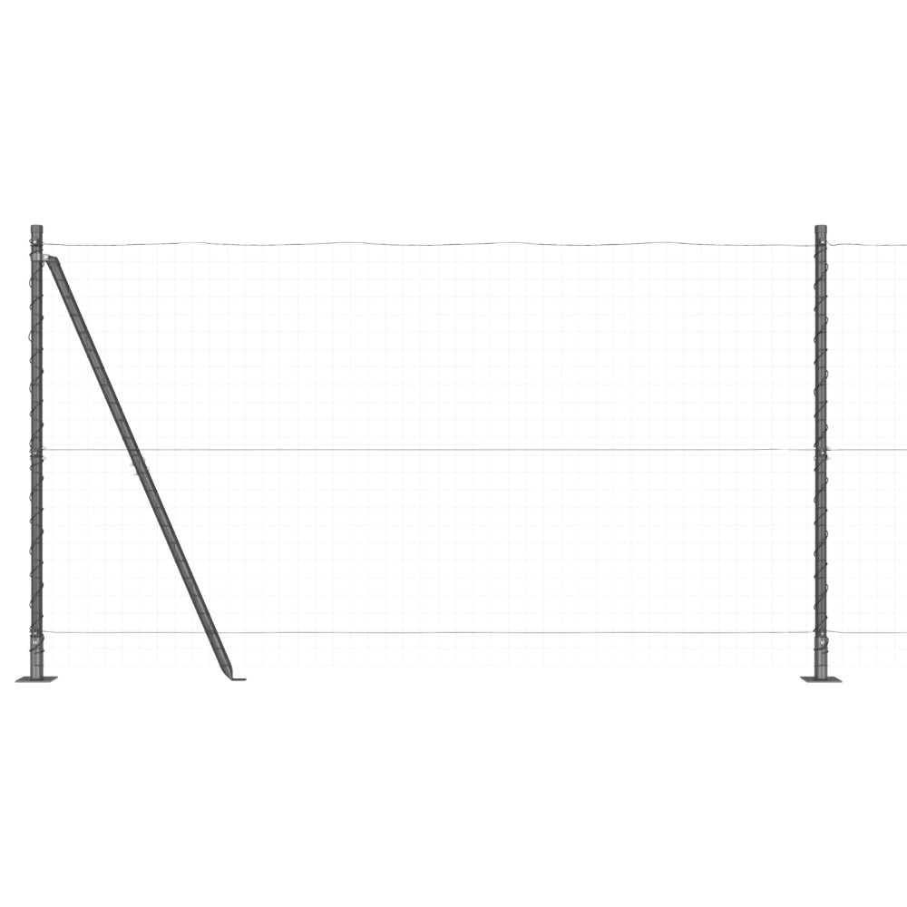 vidaXL Pălării de gard cu plăci de bază 52 buc Ø32mm 78,5cm oțel galvanizat