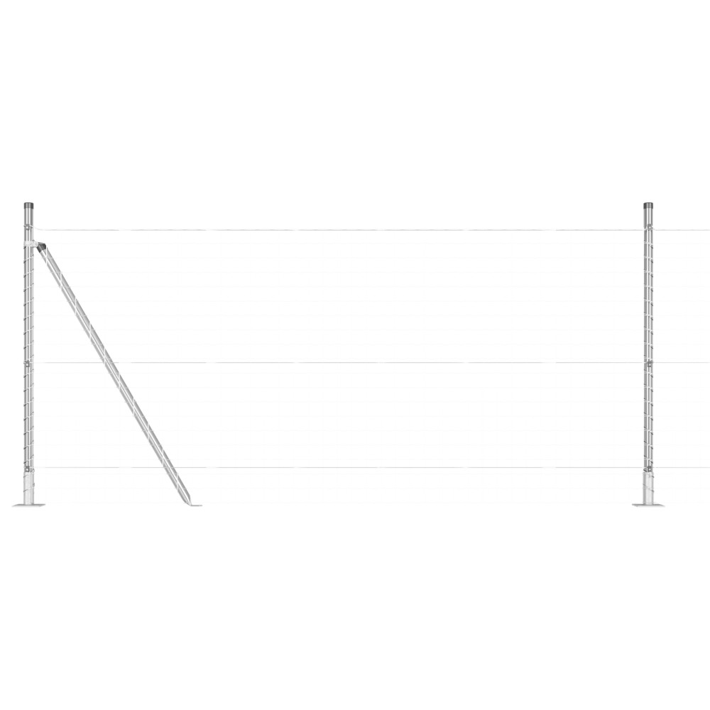 vidaXL Posturi de gard cu plăci de bază 26 buc Ø32mm 110cm Oțel galvanizat