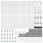 vidaXL Stâlpi de gard cu plăci de bază 26 buc Ø32mm 83,5cm Oțel galvanizat vidaXL Stâlpi de gard cu plăci de bază 26 buc Ø32mm 83,5cm Oțel galvanizat