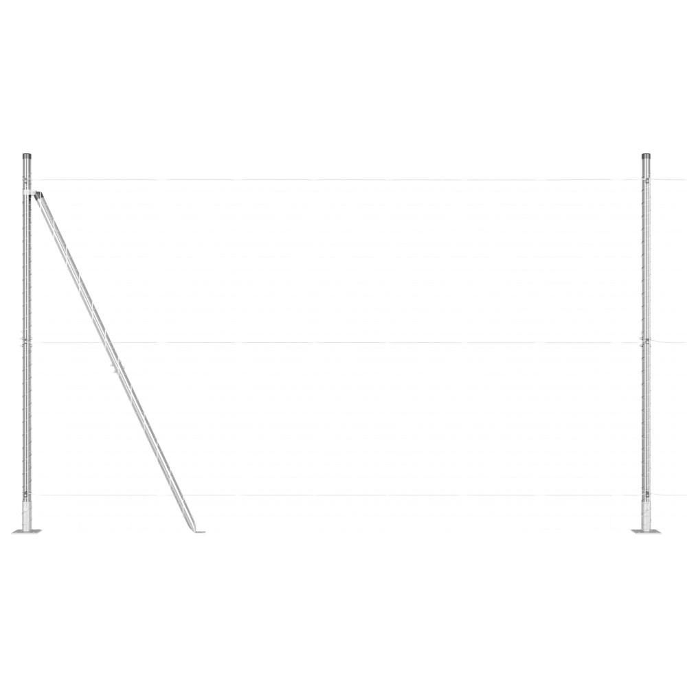 vidaXL Posturi de gard cu plăci de bază 26 buc Ø32mm 88,5cm Oțel galvanizat
