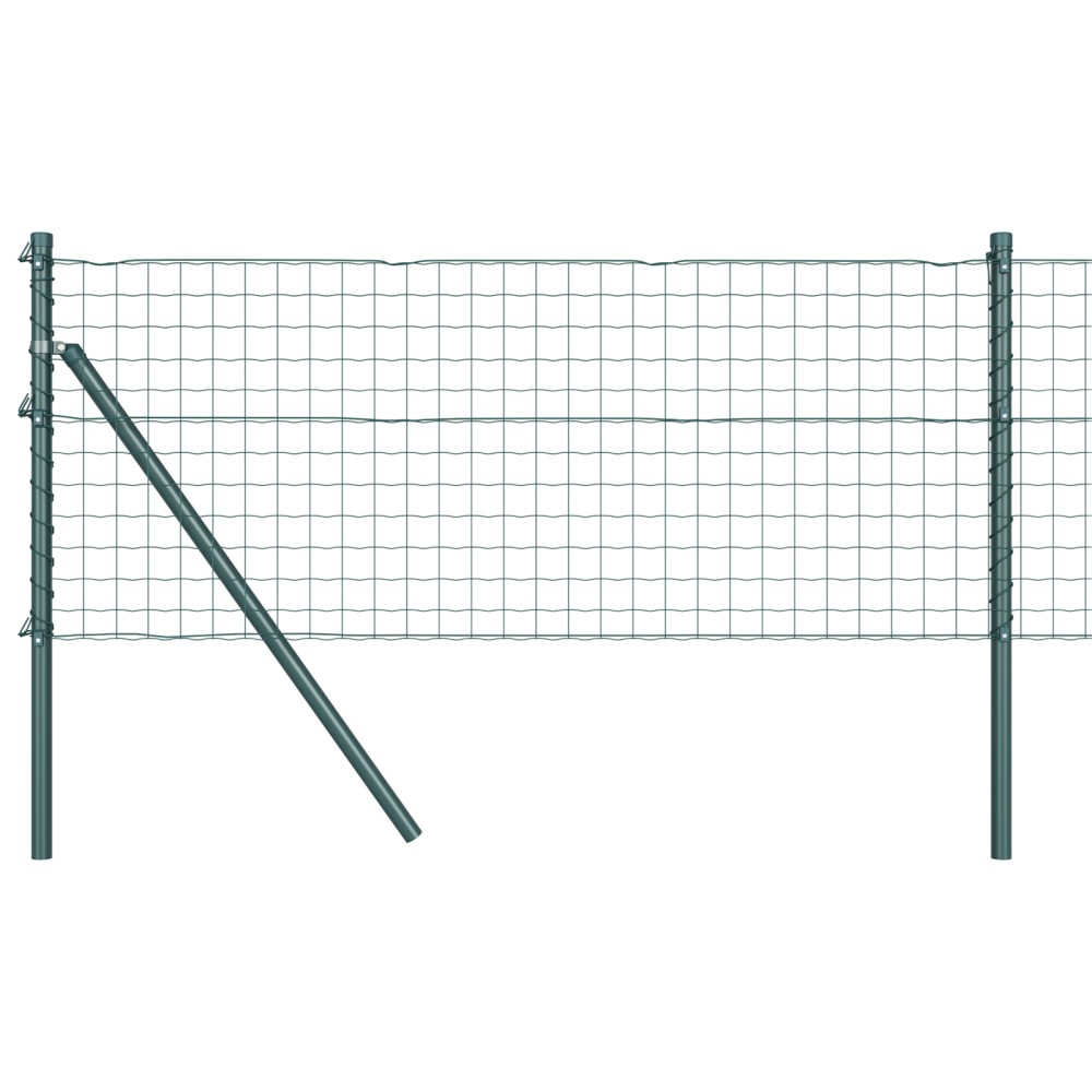 vidaXL Îngrădire cu stâlpi Verde 0.8 x 10 m Oțel