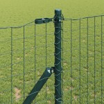 vidaXL Îngrădire cu stâlpi Verde 1.4 x 10 m Oțel