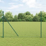 vidaXL Îngrădire cu stâlpi Verde 1.6 x 10 m Oțel vidaXL Îngrădire cu stâlpi Verde 1.6 x 10 m Oțel