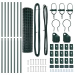 vidaXL Îngrădire cu stâlpi Verde 1.2 x 10 m Oțel