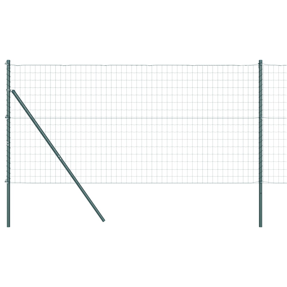 vidaXL Îngrădire cu stâlpi Verde 1.4 x 10 m Oțel