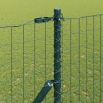 vidaXL Îngrădire cu stâlpi Verde 1.5 x 10 m Oțel