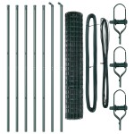 vidaXL Îngrădire cu stâlpi Verde 1.5 x 10 m Oțel