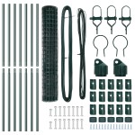 vidaXL Îngrădire cu stâlpi Verde 1.5 x 10 m Oțel