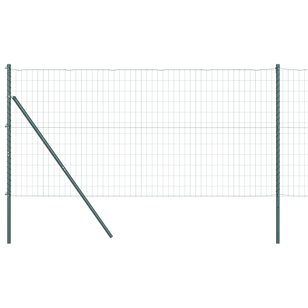 vidaXL Îngrădire cu stâlpi Verde 1 x 10 m Oțel