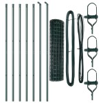 vidaXL Îngrădire cu stâlpi Verde 1.2 x 10 m Oțel