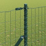 vidaXL Gard cu Stâlp Verde 1,5 x 10 m Oțel și PVC