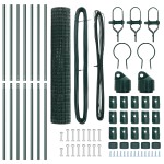 vidaXL Gard cu Stâlp Verde 1,5 x 10 m Oțel și PVC