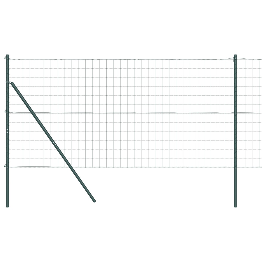vidaXL Îngrădire cu stâlpi Verde 1 x 10 m Oțel