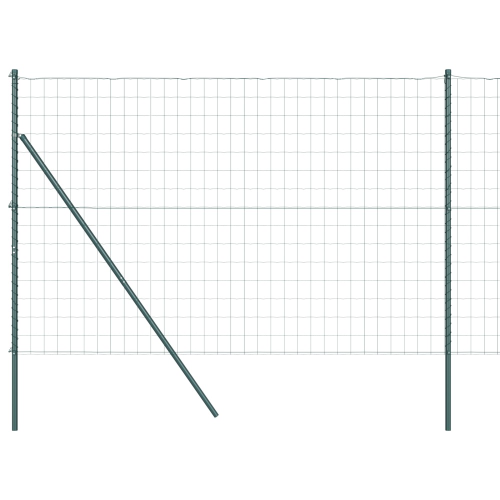 vidaXL Gard cu Stâlp Verde 1,5 x 10 m Oțel și PVC