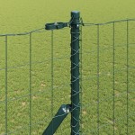 vidaXL Gard cu Stâlp Verde 1,5 x 10 m Oțel și PVC