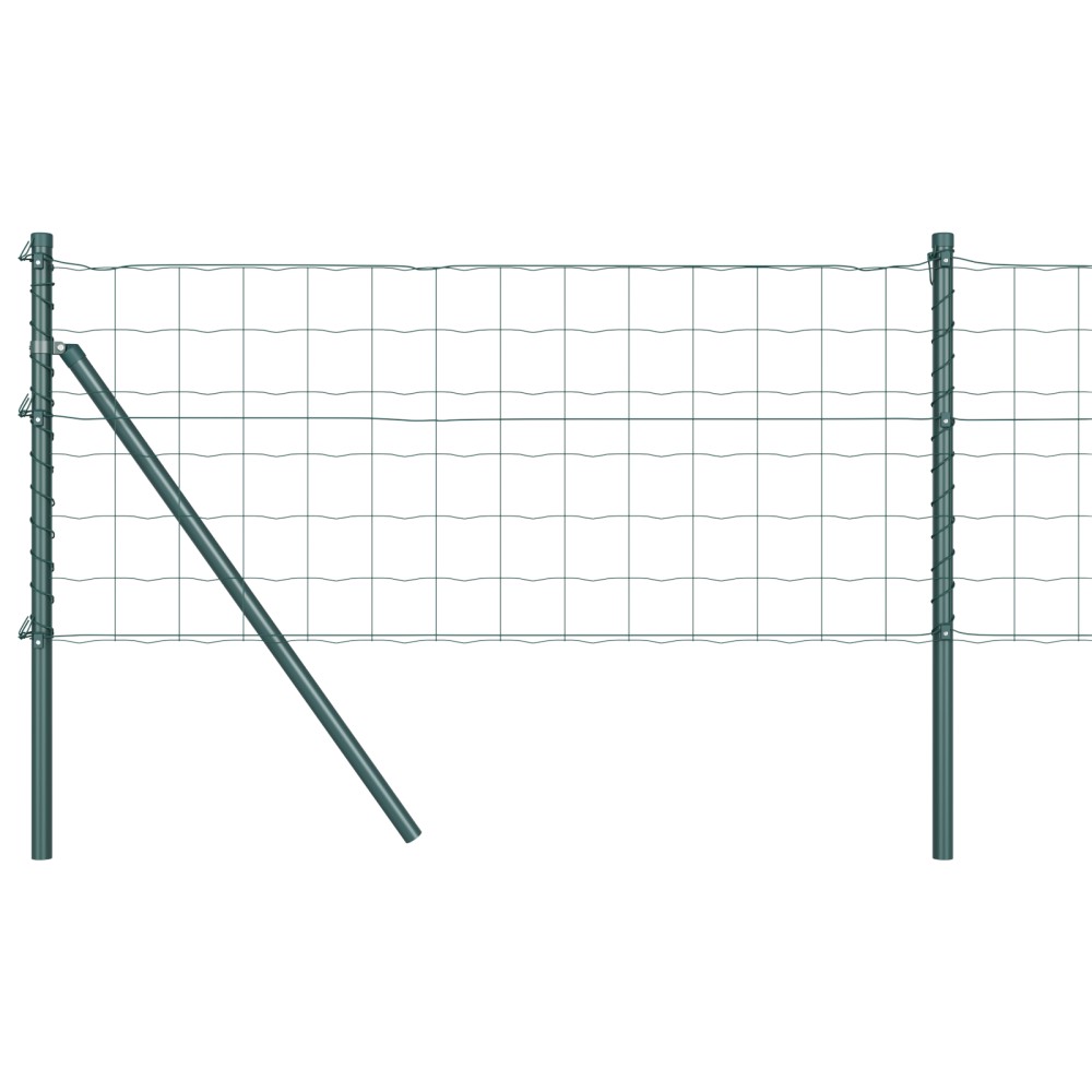 vidaXL Îngrădire cu stâlpi Verde 0.8 x 10 m Oțel