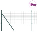 vidaXL Îngrădire cu stâlpi Verde 0.8 x 10 m Oțel