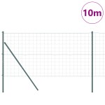 vidaXL Îngrădire cu stâlpi Verde 1 x 10 m Oțel