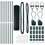 vidaXL Îngrădire cu stâlpi Verde 1 x 10 m Oțel