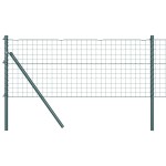 vidaXL Îngrădire cu stâlpi Verde 0.8 x 25 m Oțel