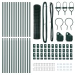 vidaXL Gard cu Stâlp Verde 1,2 x 25 m Oțel și PVC