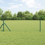 vidaXL Gard cu Stâlp Verde 0,4 x 25 m Oțel și PVC