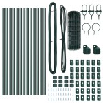 vidaXL Îngrădire cu stâlpi Verde 0.6 x 25 m Oțel