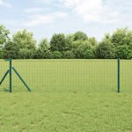 vidaXL Îngrădire cu stâlpi Verde 0.8 x 25 m Oțel vidaXL Îngrădire cu stâlpi Verde 0.8 x 25 m Oțel