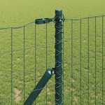 vidaXL Îngrădire cu stâlpi Verde 1 x 25 m Oțel