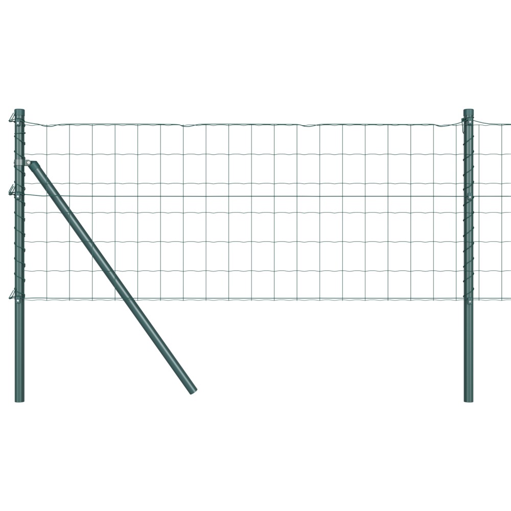 vidaXL Gard cu Stâlp Verde 0,6 x 25 m Oțel și PVC