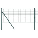 vidaXL Gard cu Stâlp Verde 0,6 x 25 m Oțel și PVC