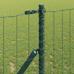 vidaXL Îngrădire cu stâlpi Verde 1 x 25 m Oțel