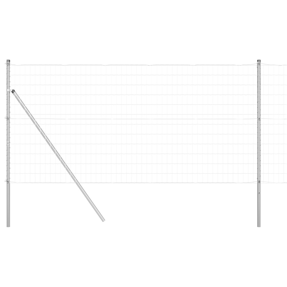 vidaXL Îngrădire cu stâlpi Argintiu 1.4 x 10 m Oțel