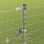 vidaXL Îngrădire cu stâlpi Argintiu 1.4 x 10 m Oțel vidaXL Îngrădire cu stâlpi Argintiu 1.4 x 10 m Oțel