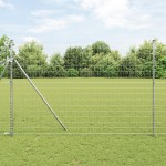 vidaXL Îngrădire cu stâlpi Argintiu 1.5 x 10 m Oțel