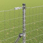 vidaXL Îngrădire cu stâlpi Argintiu 1.5 x 10 m Oțel