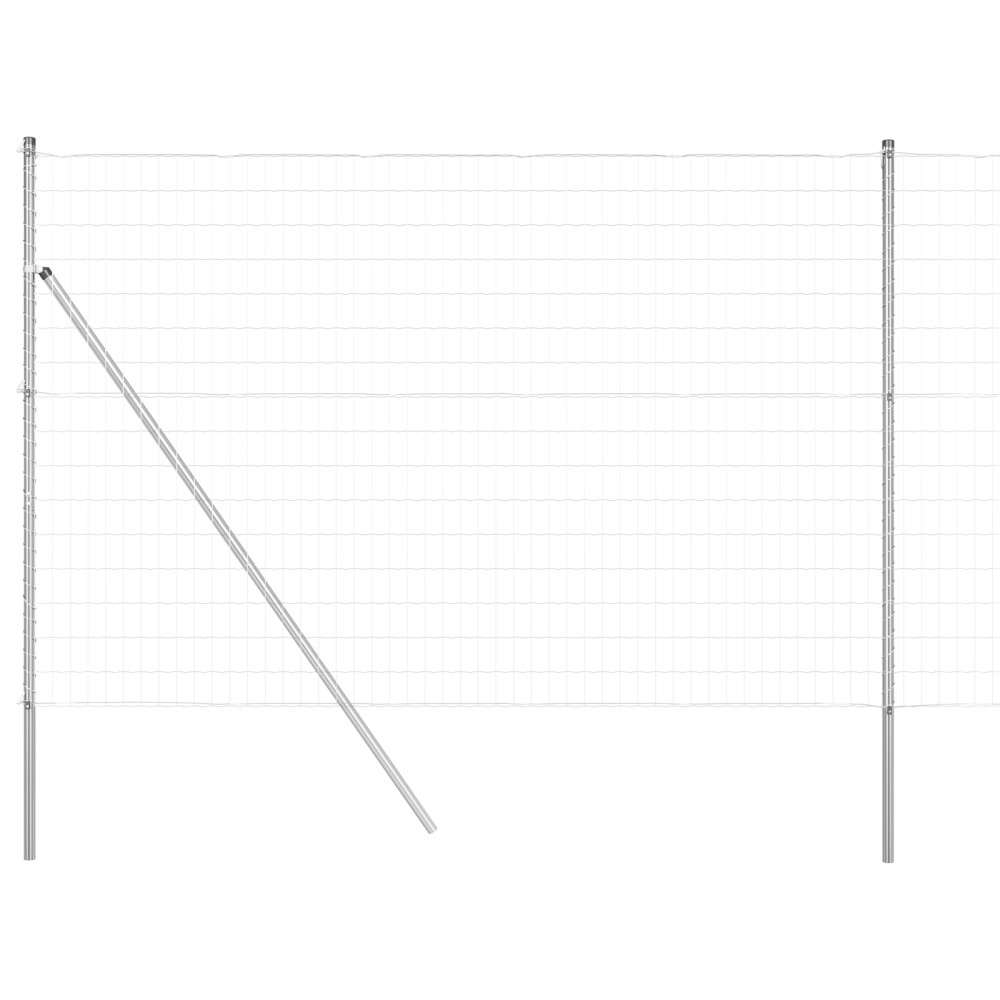 vidaXL Îngrădire cu stâlpi Argintiu 1.6 x 10 m Oțel