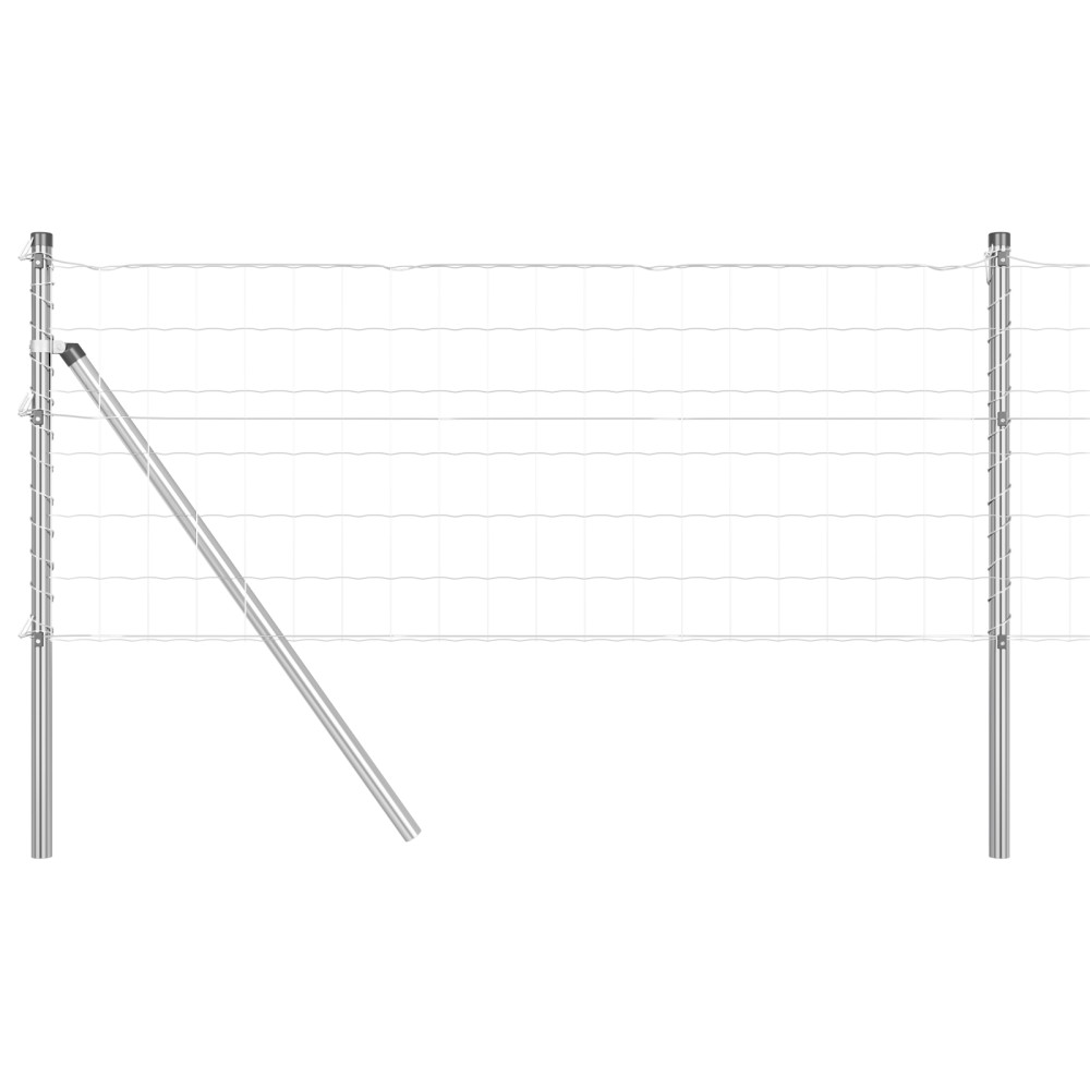 vidaXL Îngrădire cu stâlpi Argintiu 0.4 x 10 m Oțel