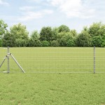 vidaXL Îngrădire cu stâlpi Argintiu 0.4 x 10 m Oțel vidaXL Îngrădire cu stâlpi Argintiu 0.4 x 10 m Oțel