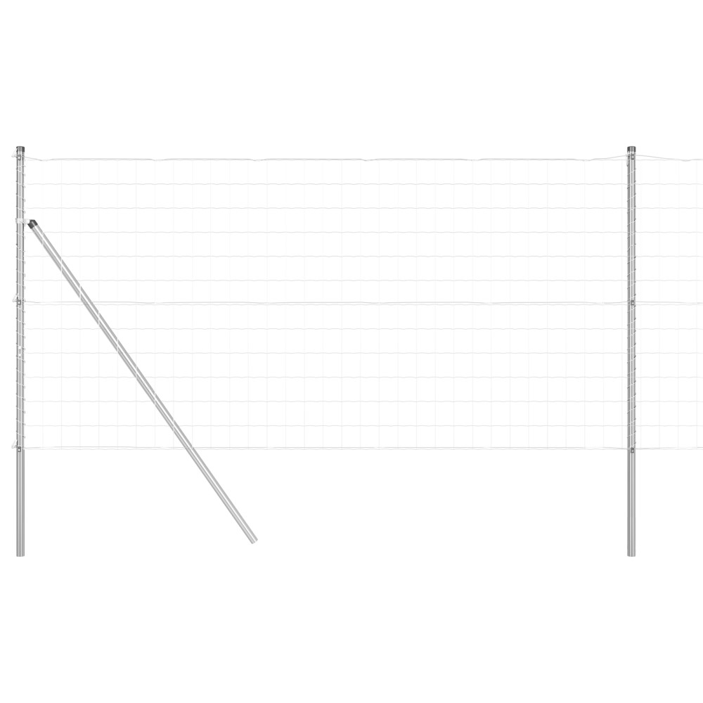 vidaXL Îngrădire cu stâlpi Argintiu 1 x 10 m Oțel