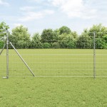 vidaXL Îngrădire cu stâlpi Argintiu 1 x 10 m Oțel
