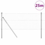 vidaXL Îngrădire cu stâlpi Gri 0.4 x 25 m Oțel vidaXL Îngrădire cu stâlpi Gri 0.4 x 25 m Oțel