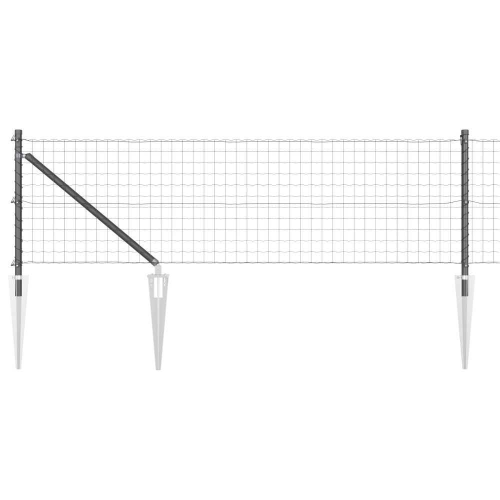 vidaXL Îngrădire cu stâlpi Gri 0.8 x 25 m Oțel