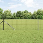 vidaXL Îngrădire cu stâlpi Gri 0.8 x 25 m Oțel vidaXL Îngrădire cu stâlpi Gri 0.8 x 25 m Oțel