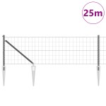vidaXL Îngrădire cu stâlpi Gri 0.8 x 25 m Oțel vidaXL Îngrădire cu stâlpi Gri 0.8 x 25 m Oțel